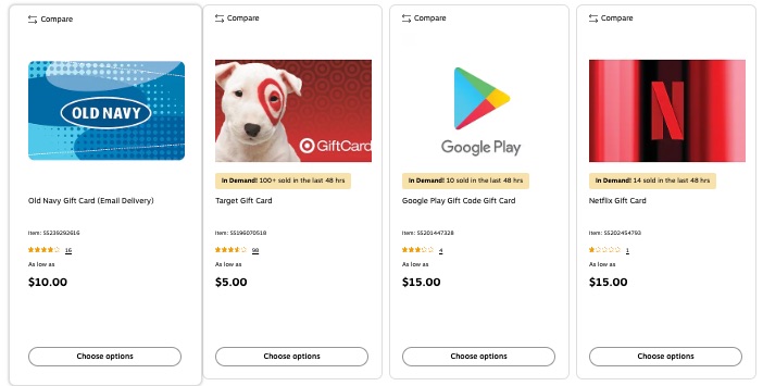 Staples online gift cards