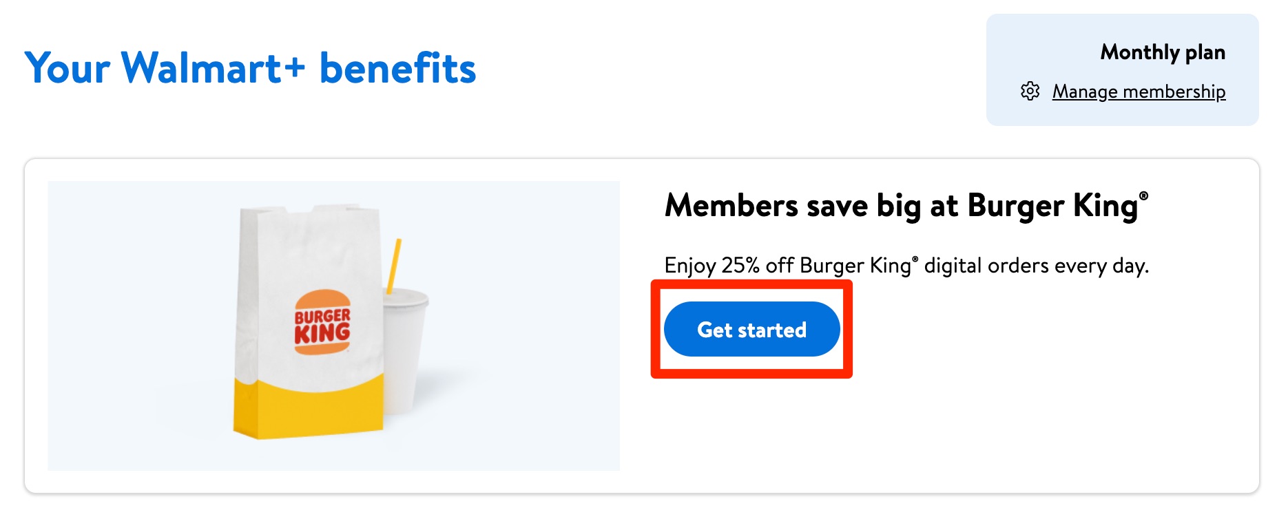 Walmart+ Burger King Benefit Enrollment