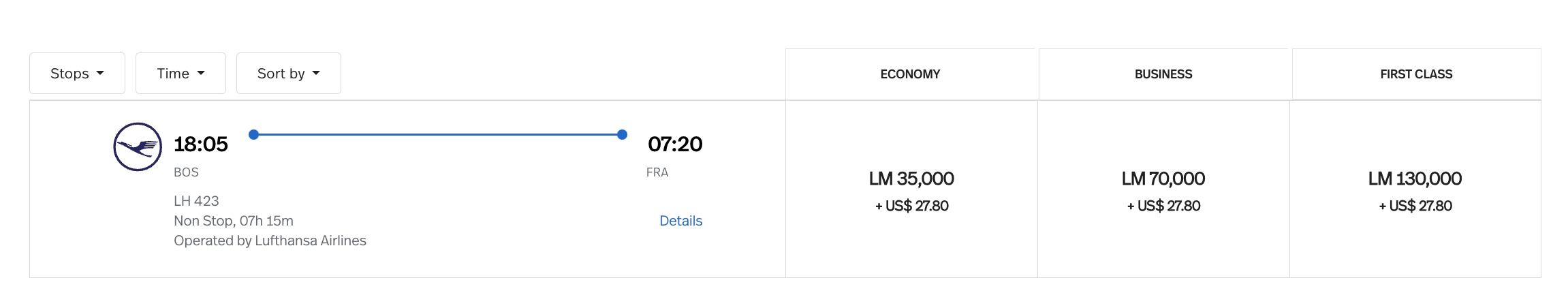 boston to frankfurt lifemiles