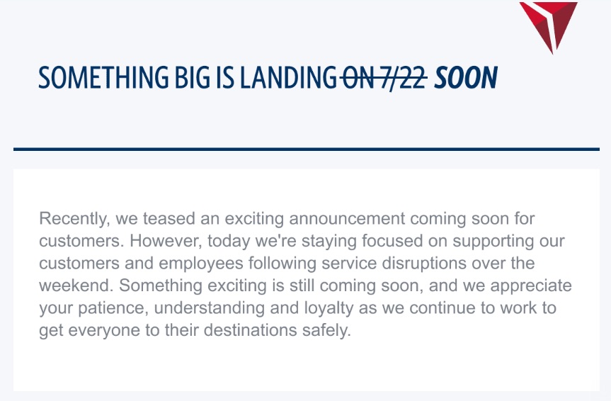 delta big news email
