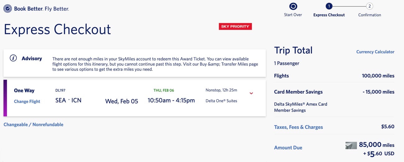 delta one deal from seattle to seoul