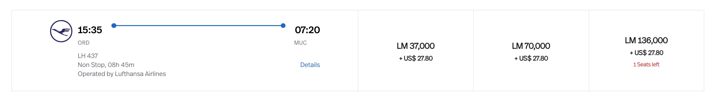 chicago to munich lifemiles