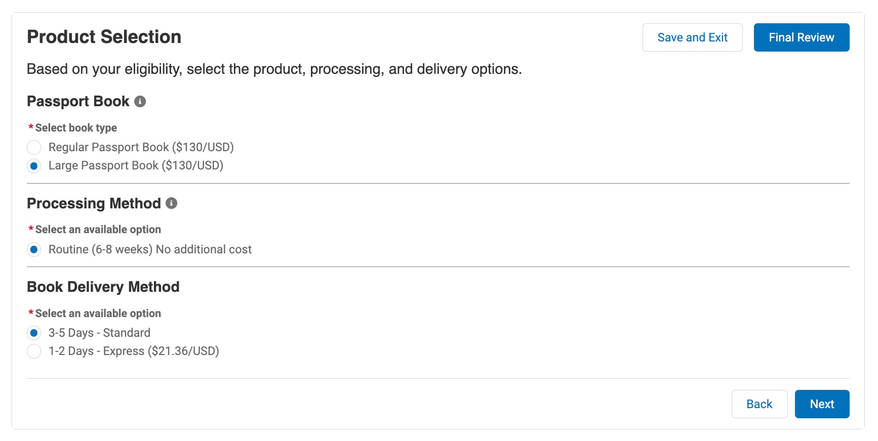 online passport renewal book cost