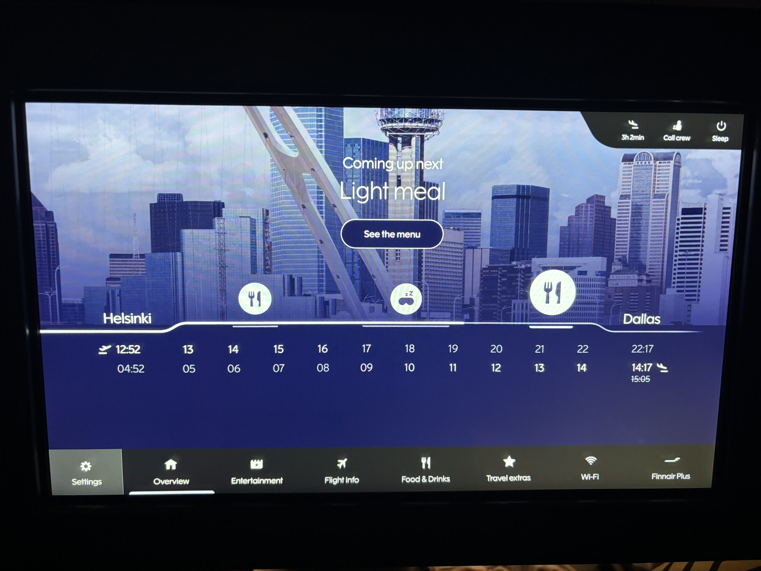 Finnair Business Class Entertainment