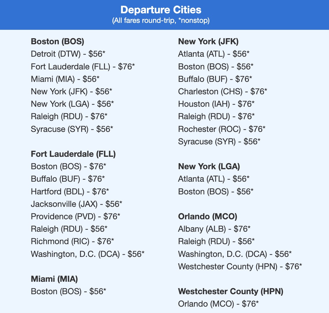JetBlue flight deal