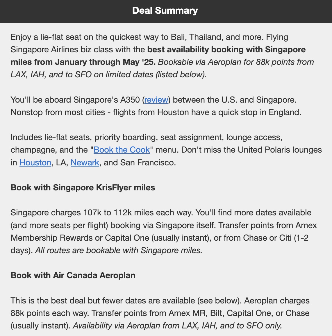 Singapore business class