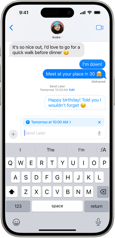 apple iphone send later