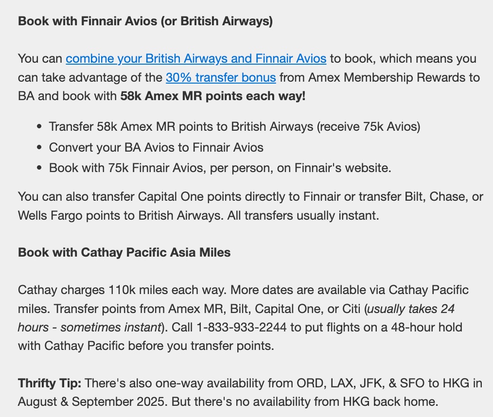 cathay pacific award deal booking instructions