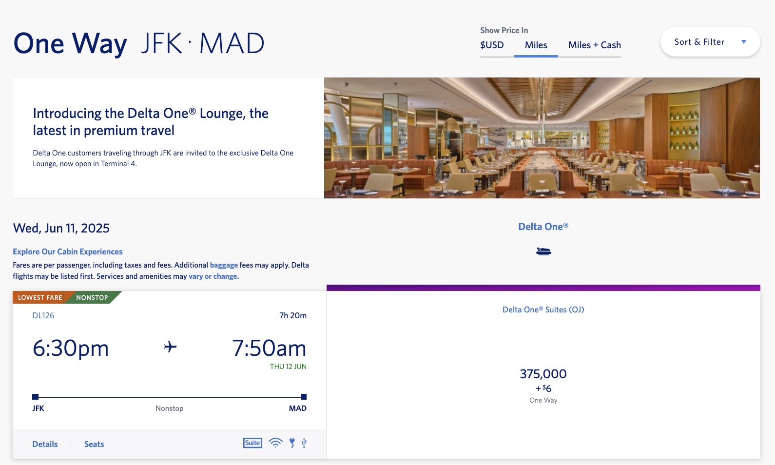 jfk to madrid business class redemption