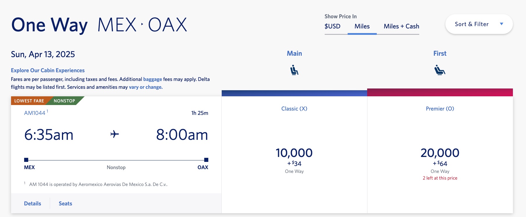 mexico to oaxaca skymiles