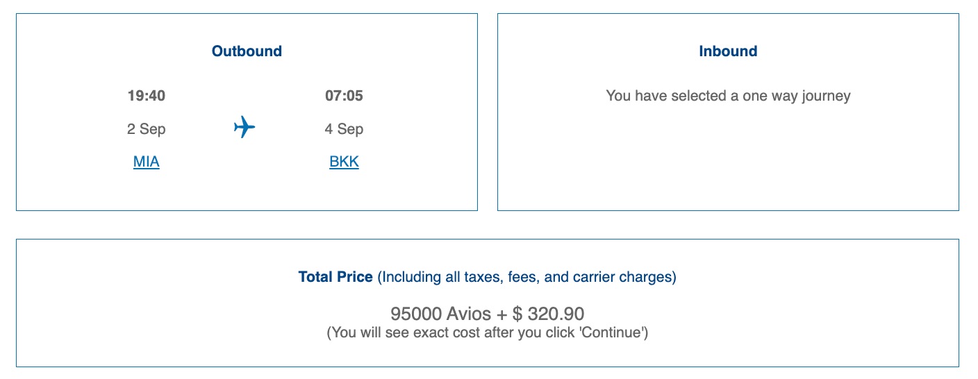 miami to bangkok in qsuites