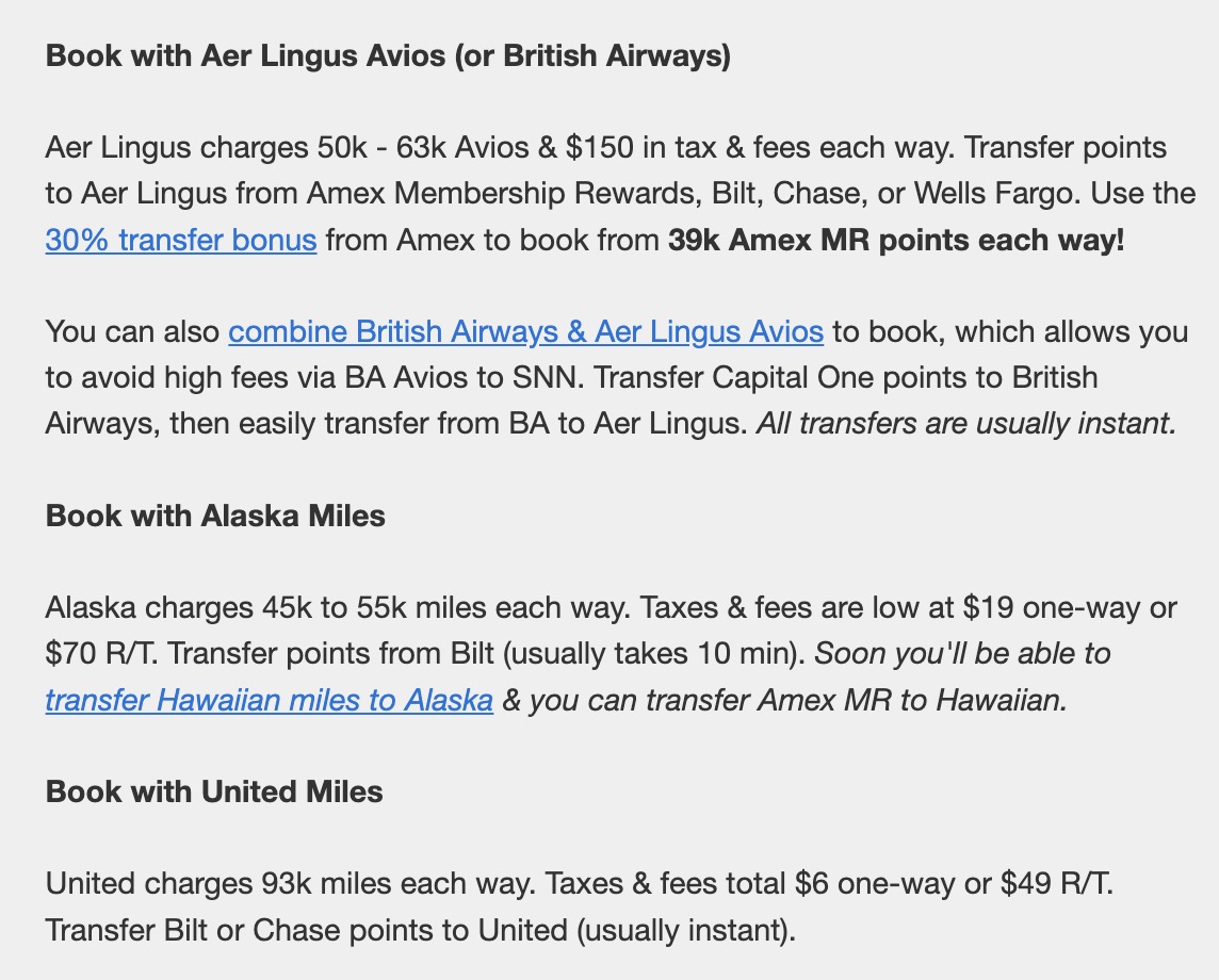 Aer Lingus info