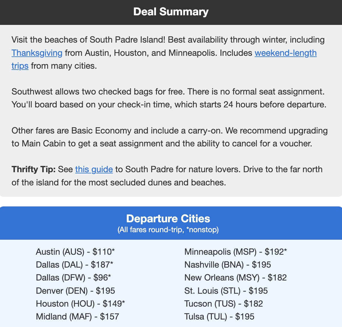 Harlingen Texas flight deal