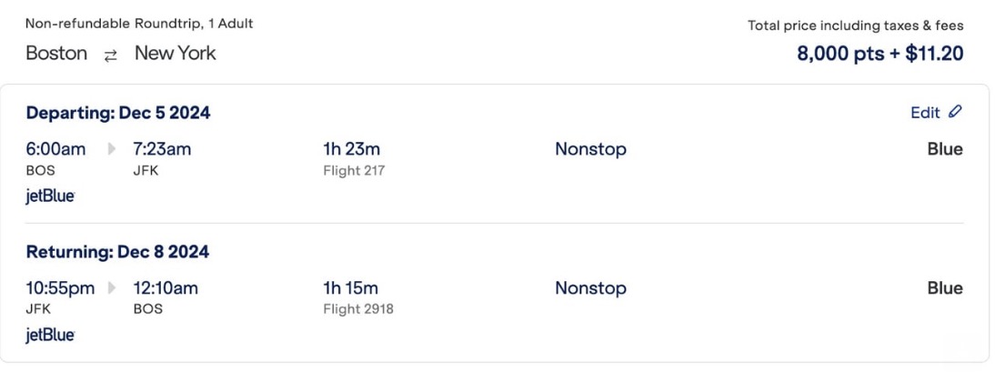 JetBlue Boston NYC