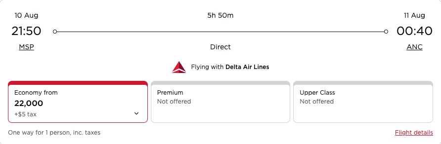 Minneapolis to Anchorage