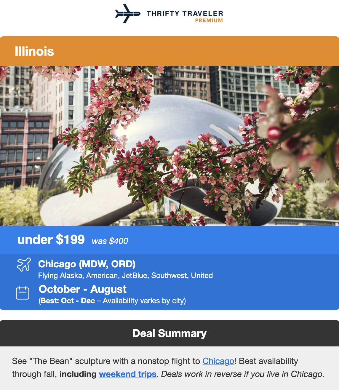 Chicago flight deal