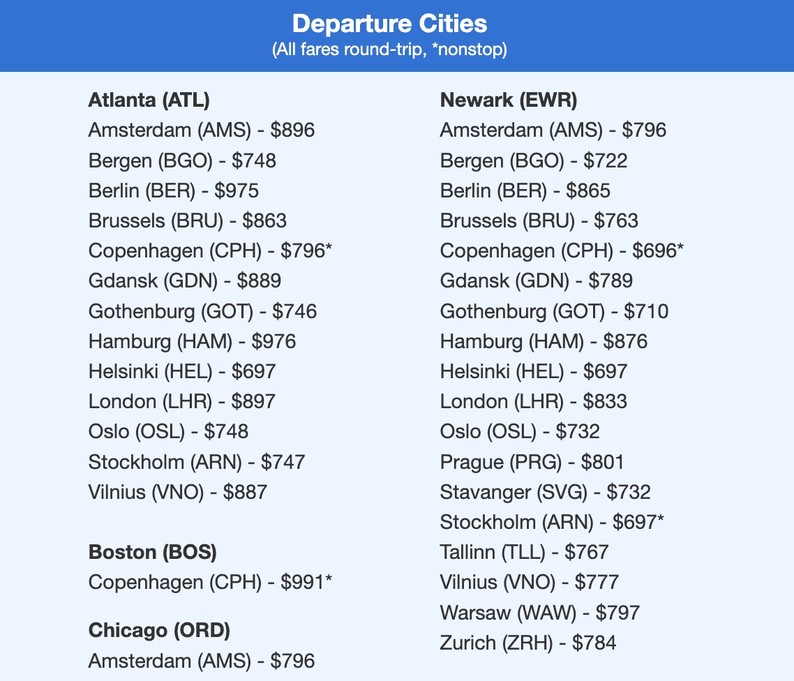 Premium economy fares