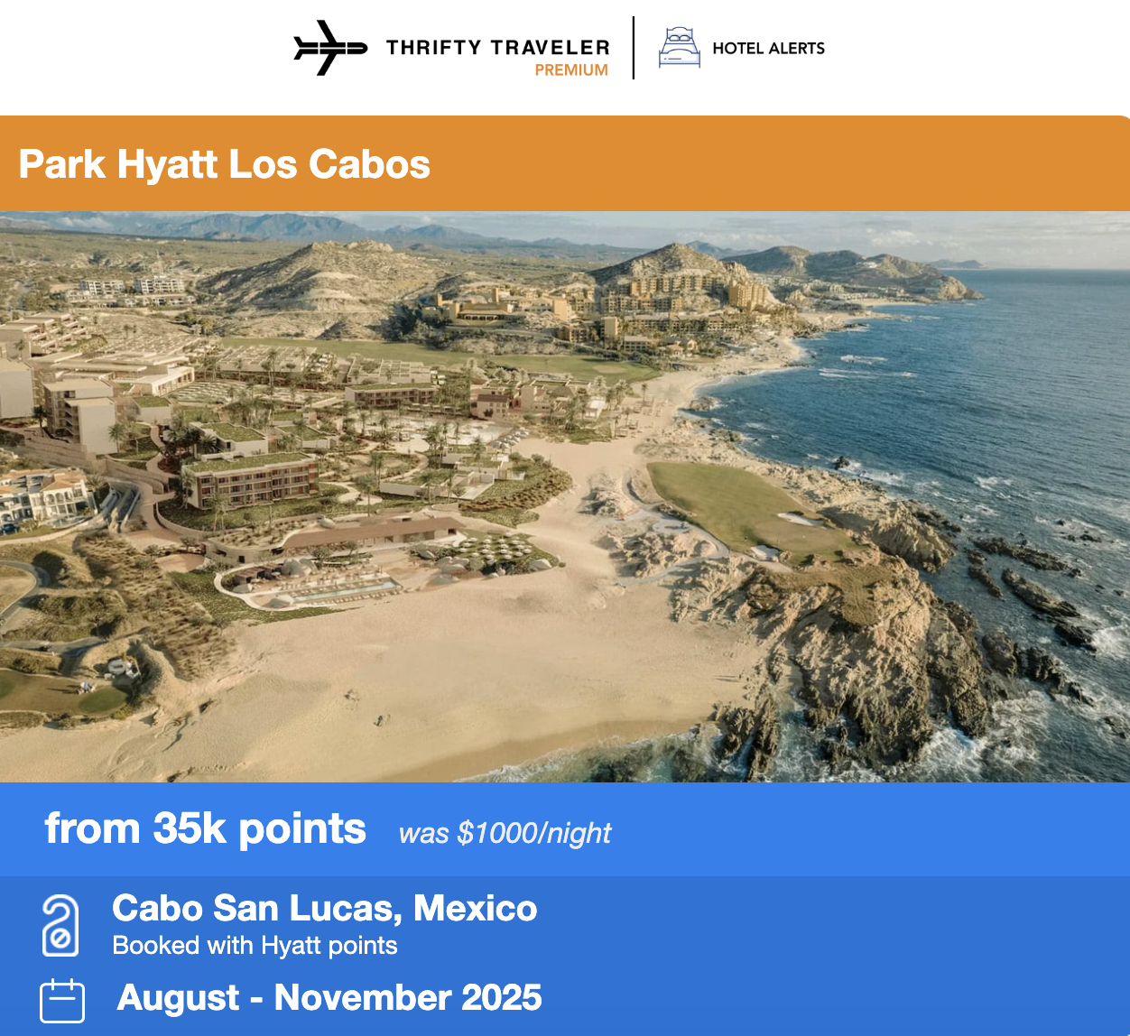 Park Hyatt Los Cabos Hotel Alert