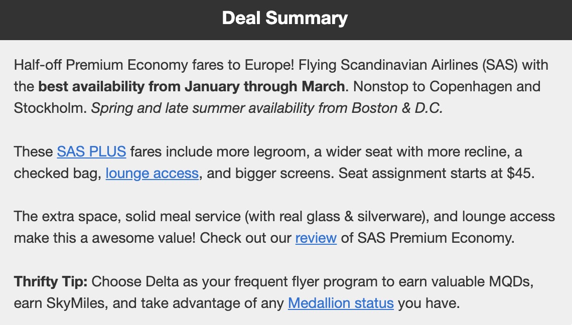 Premium economy deals
