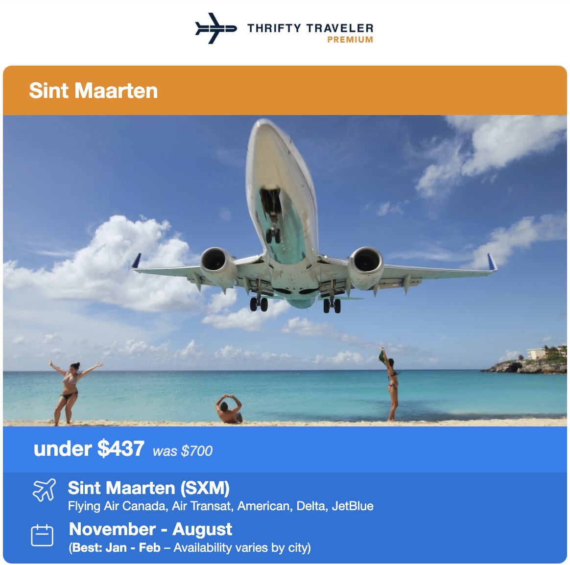 SXM flight deal