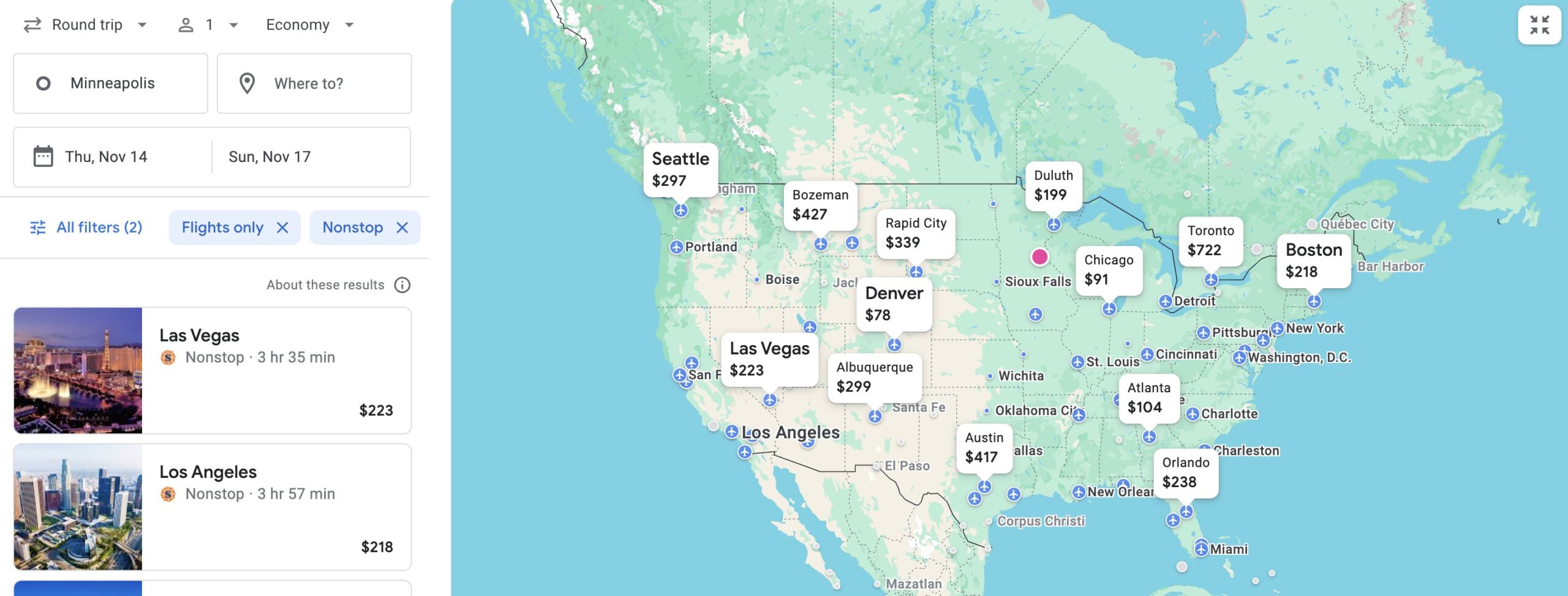 Google Flights Explore