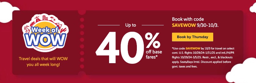 Southwest Sale 10-1-2024