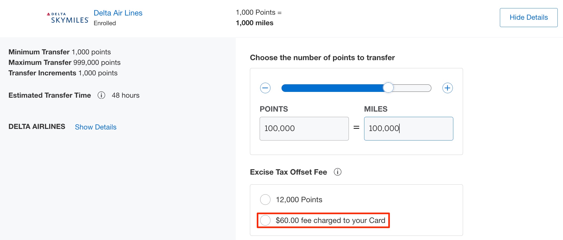 amex transfer fee