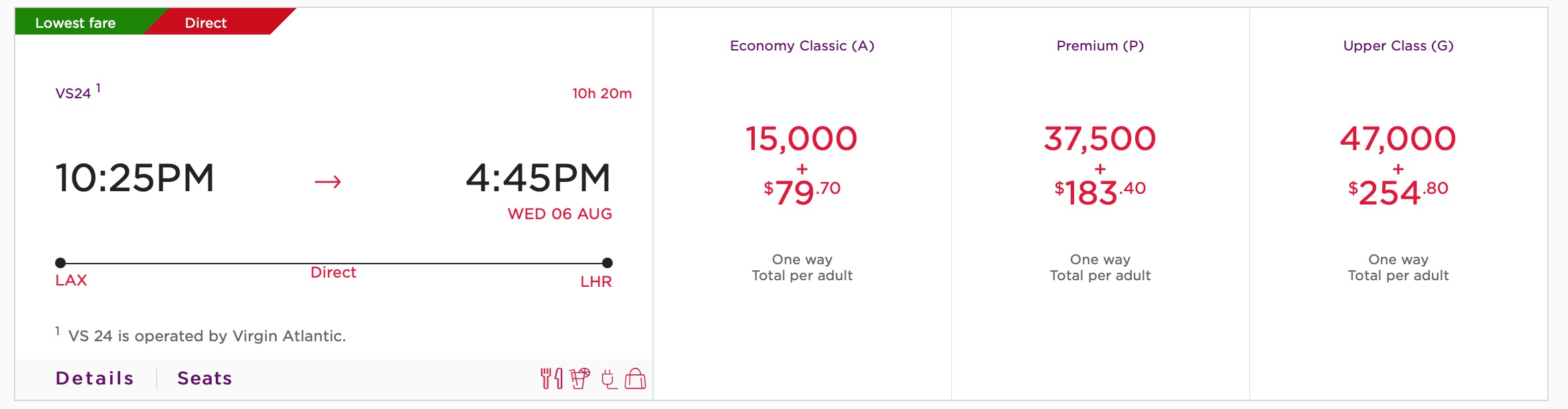 virgin atlantic flights from lax to london