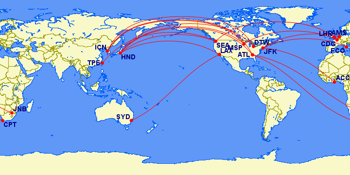 Do Delta One Suites on the A350-900 Live Up to the Hype? 41 map showing routes where delta flies with suites