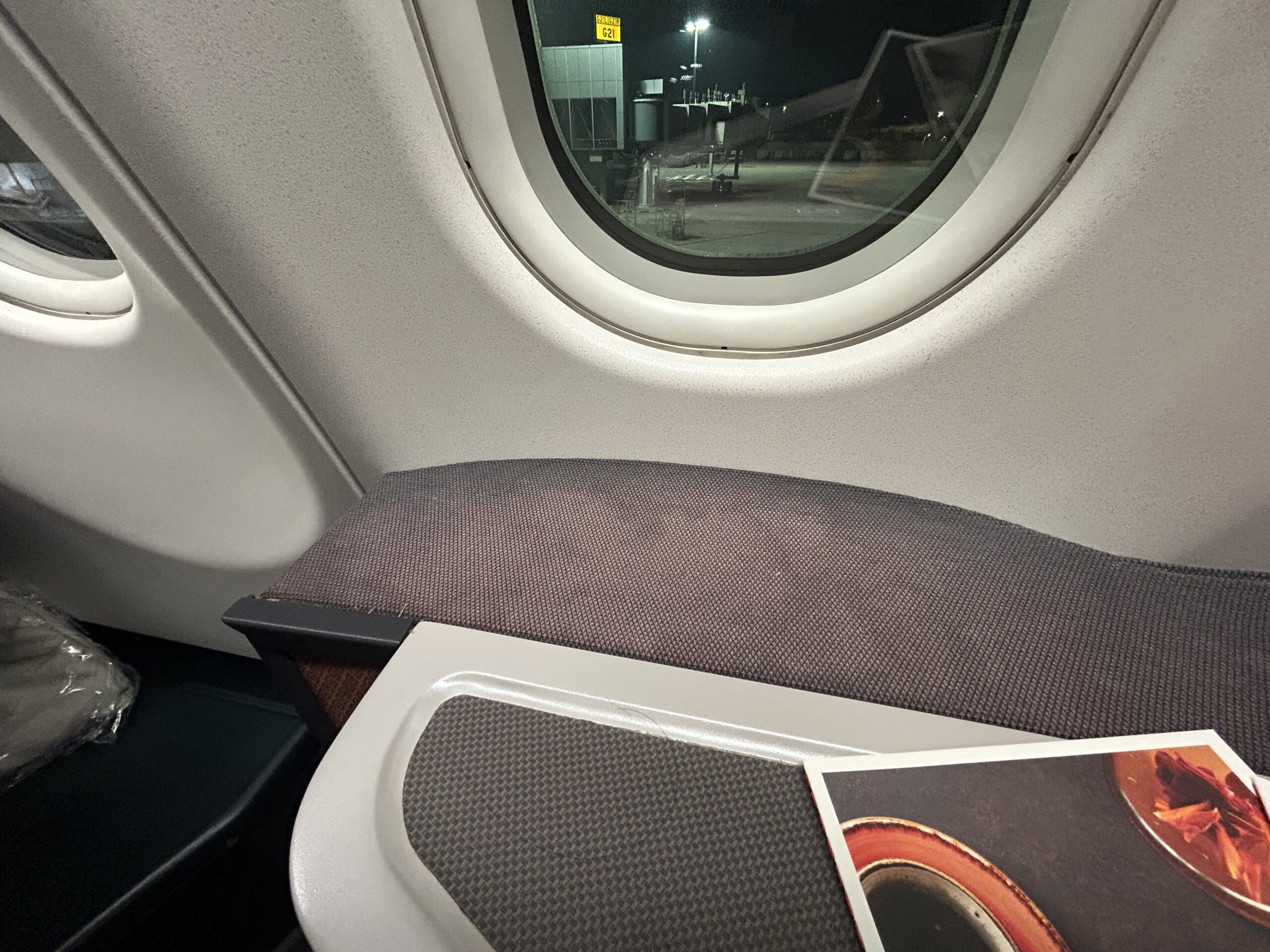 a discolored armrest 