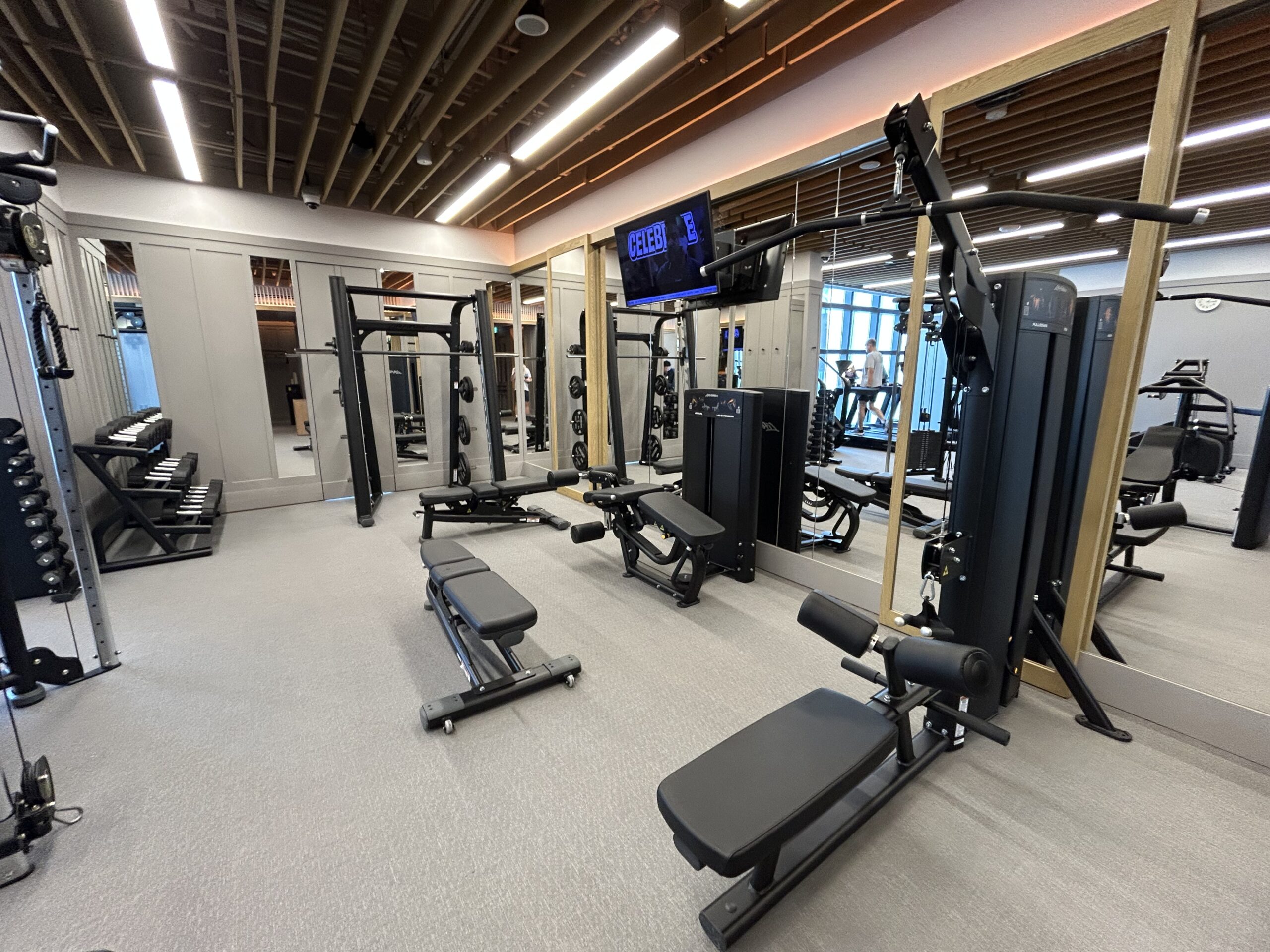 workout equipment in a hotel fitness center