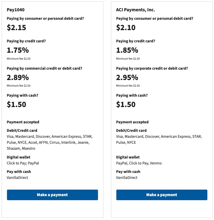 IRS Approved Credit Card Payment Processors and fees for 2025