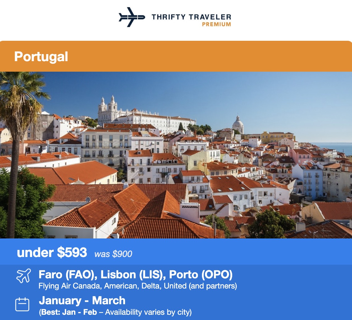 Lisbon Portugal flight deal under $593 roundtrip. 