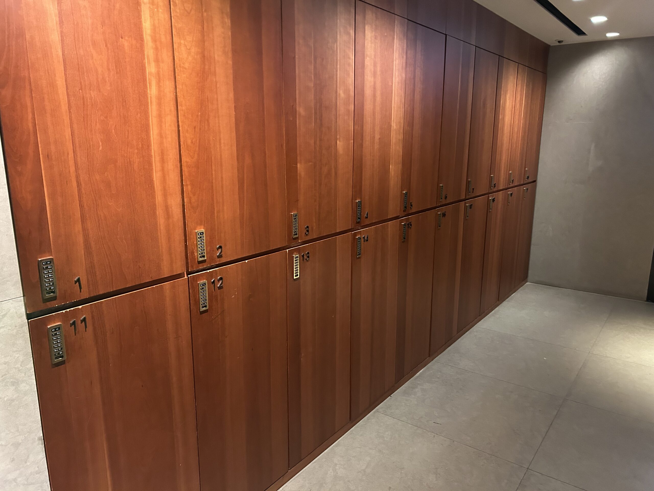 Luggage storage lockers in airport lounge