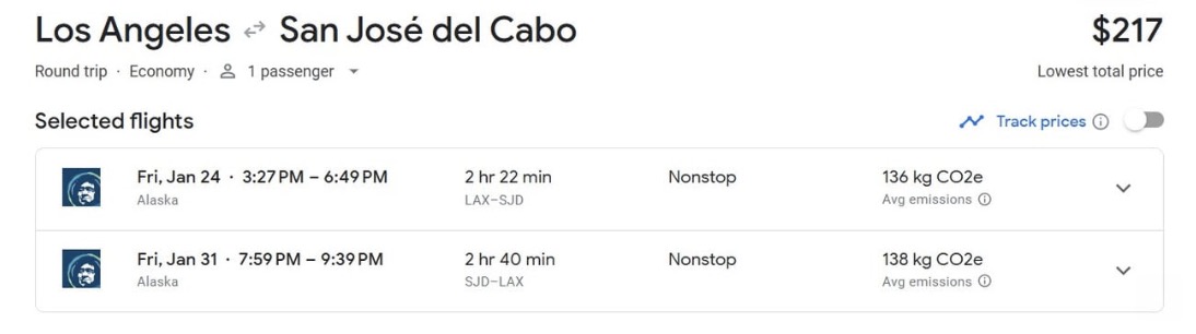 Airfare from Los Angeles to San Jose del Cabo