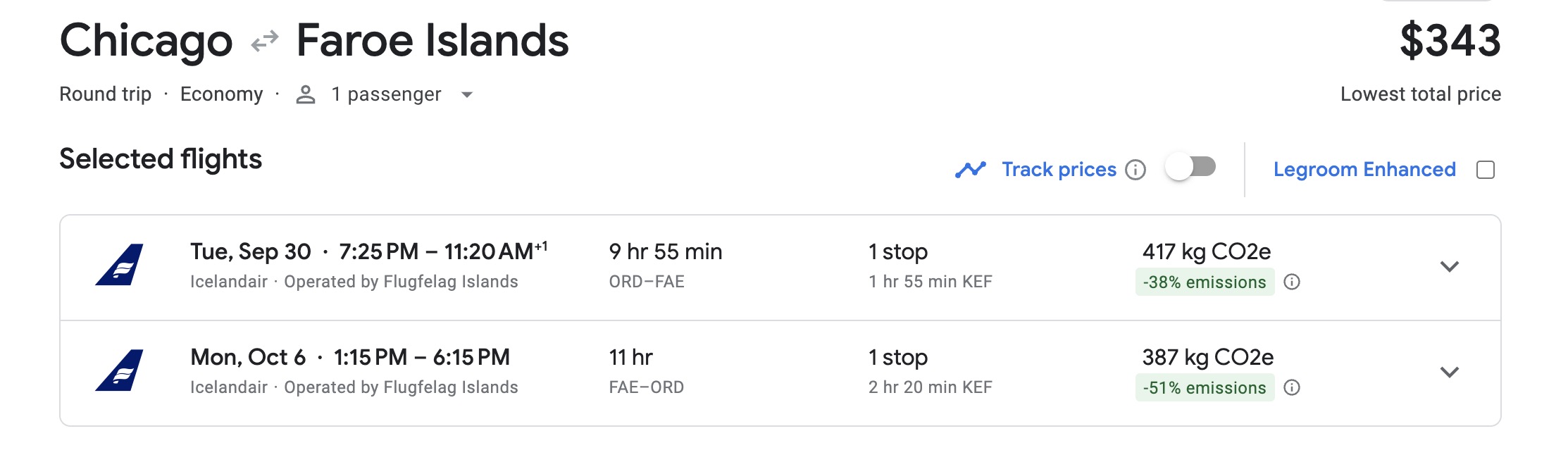 chicago to the faroe islands for $343 roundtrip from tuesday, september 30 to monday, october 6
