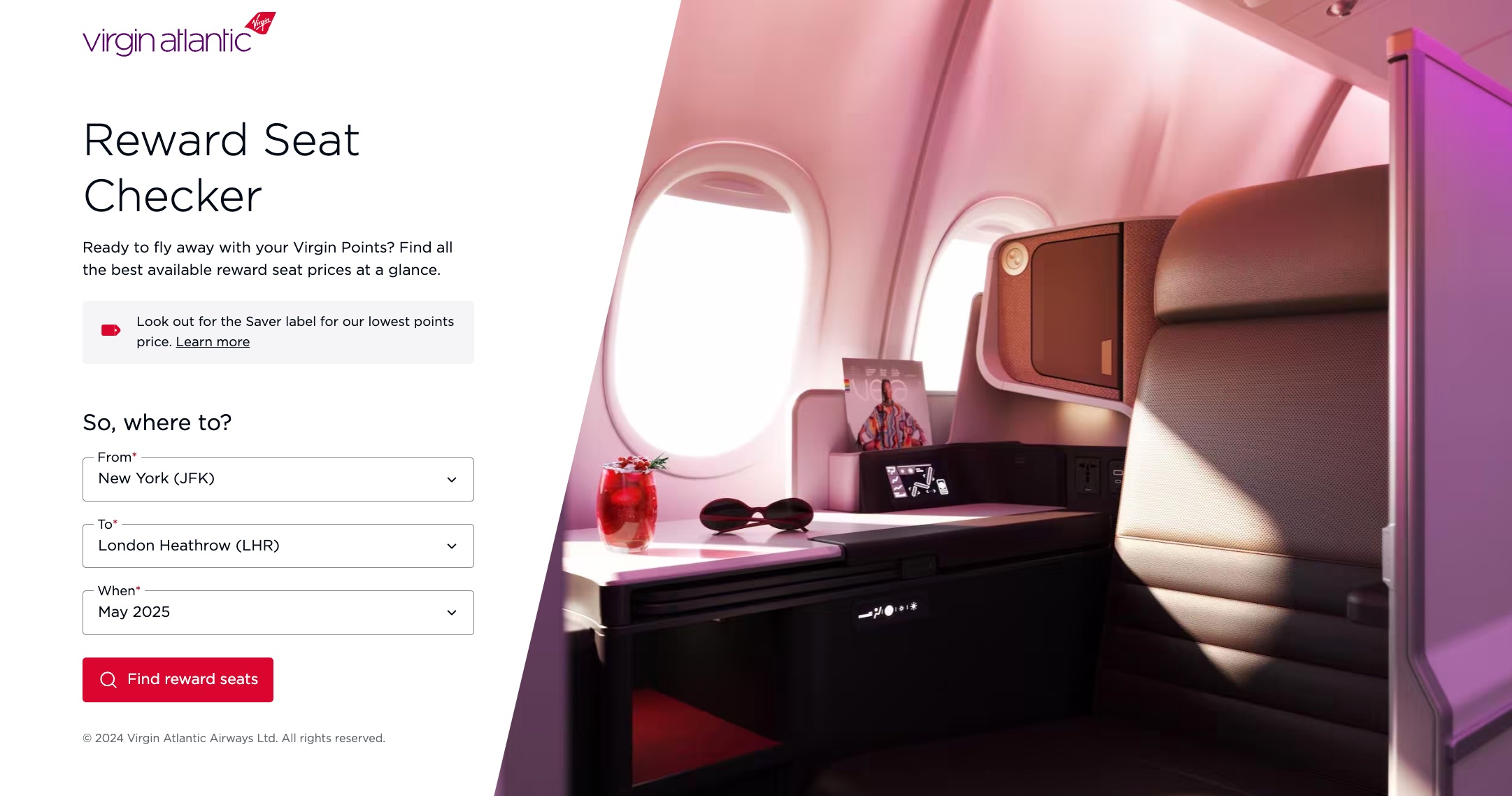 Virgin Atlantic Reward Seat Checker