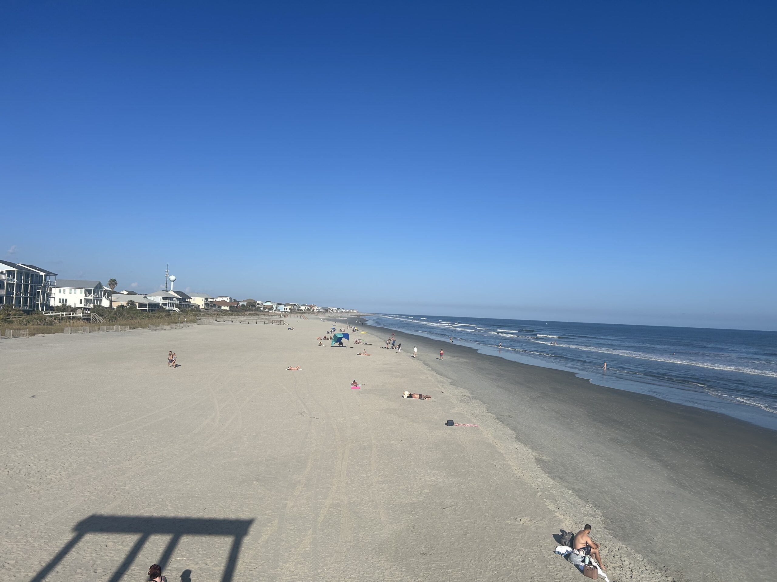 Folly Beach from up high as seen from the Folly Pier in South Carolina