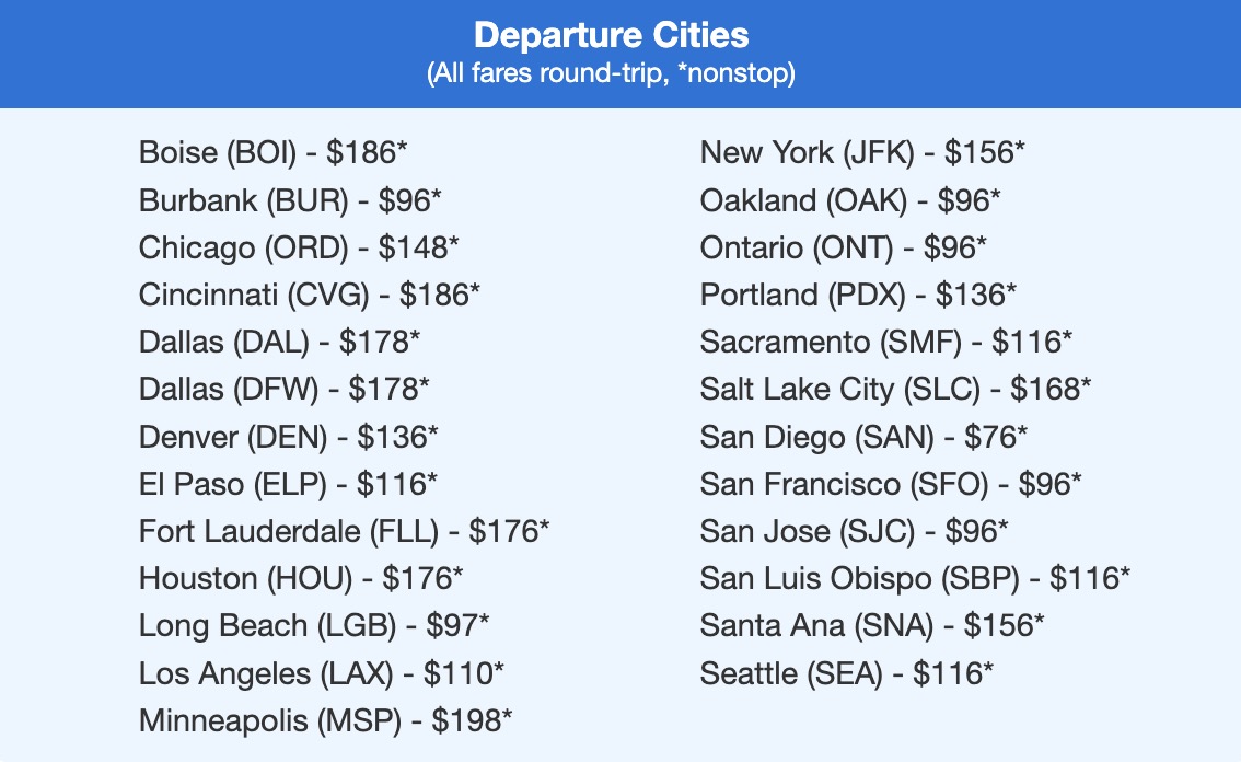 Nonstop fares to Las Vegas from dozens of U.S. cities under $200 roundtrip. 