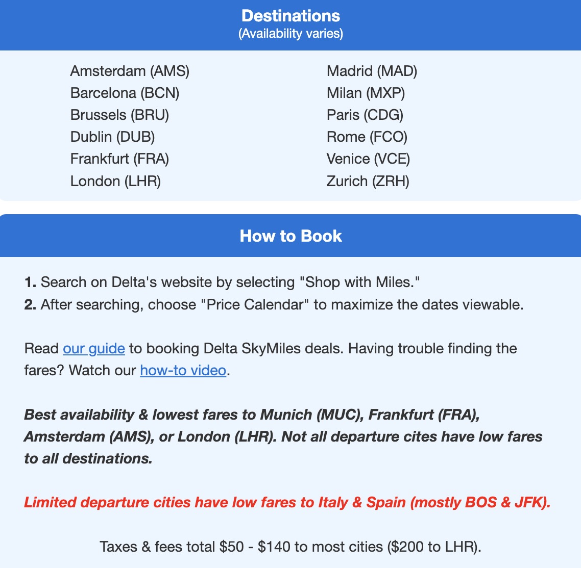 Delta SkyMiles flash sale destinations and booking instructions. 