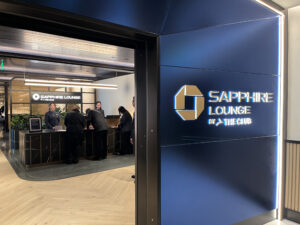 chase sapphire lounge san diego entrance sign with employees
