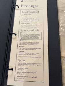 chase lounge san diego drink menu