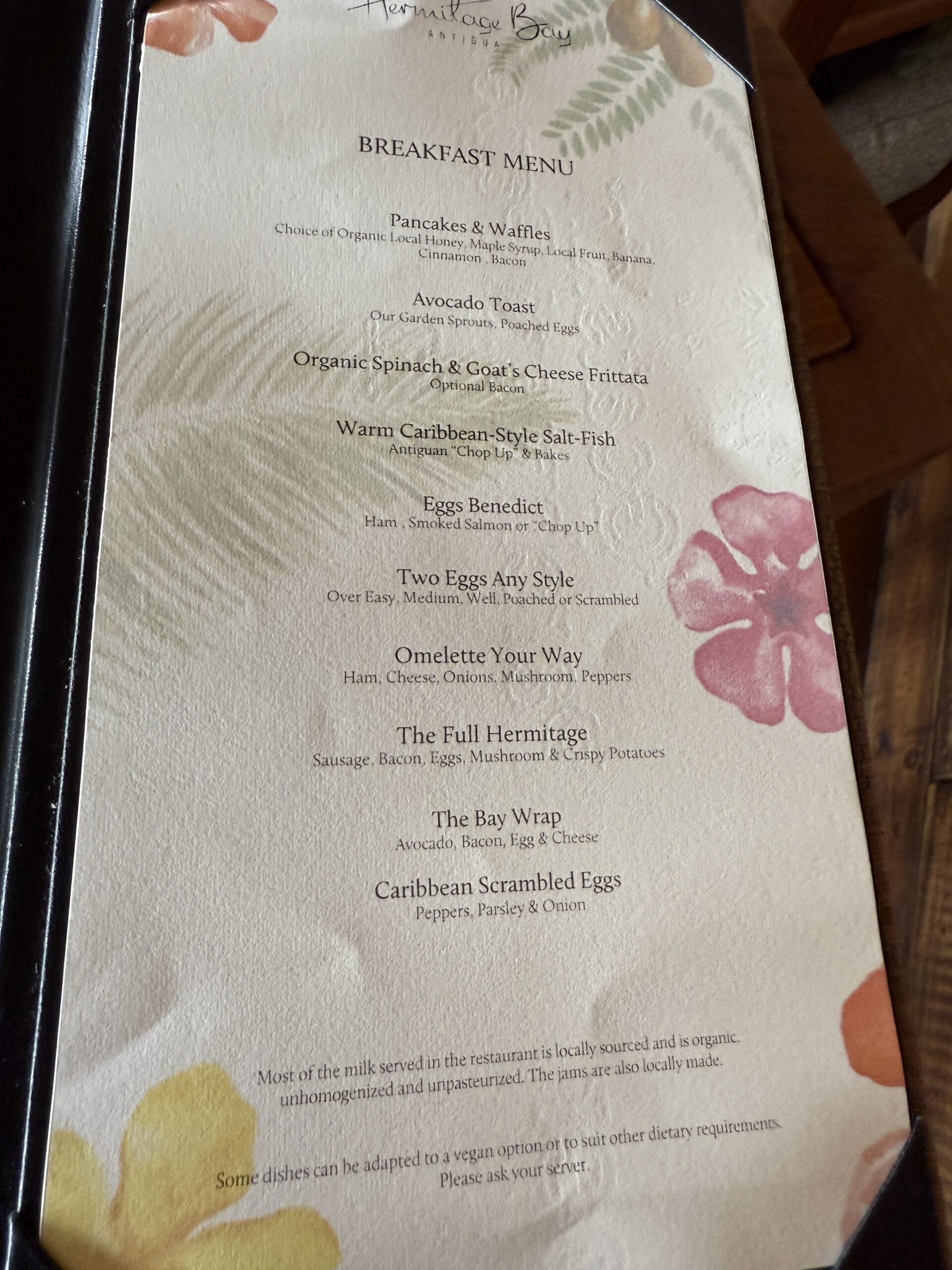 breakfast menu entrees 