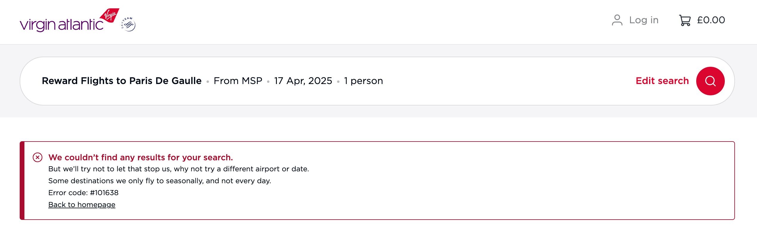 Reward Flights to Paris De Gaulle. From MSP. 17 Apr, 2025. 1 person. We couldn't find any results for your search.