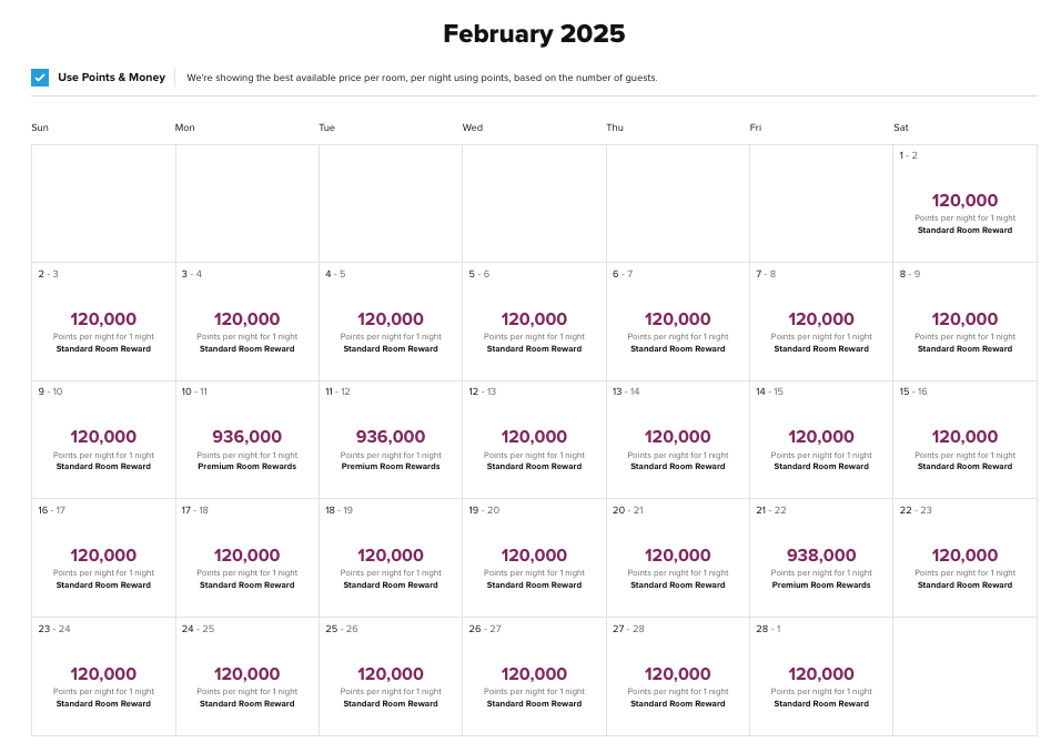 Conrad Bora Bora award calendar for 120k