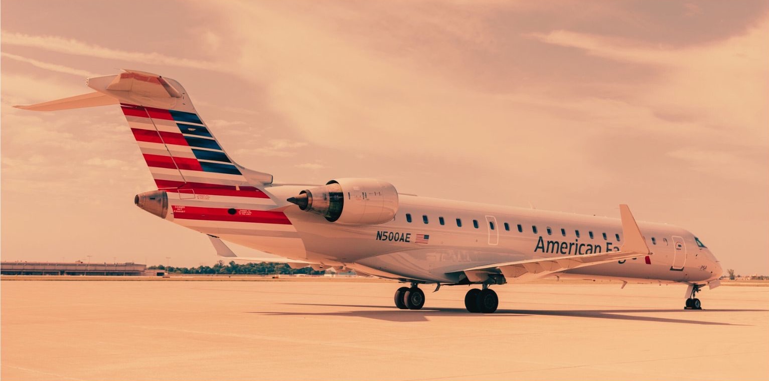 PSA Airlines plane on the tarmac operated by American Eagle.
