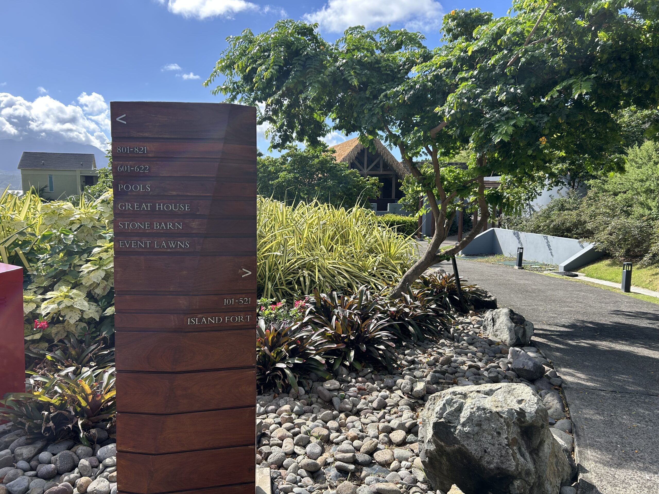 Camp Hyatt fort area denoted by a wayfinding sign. 