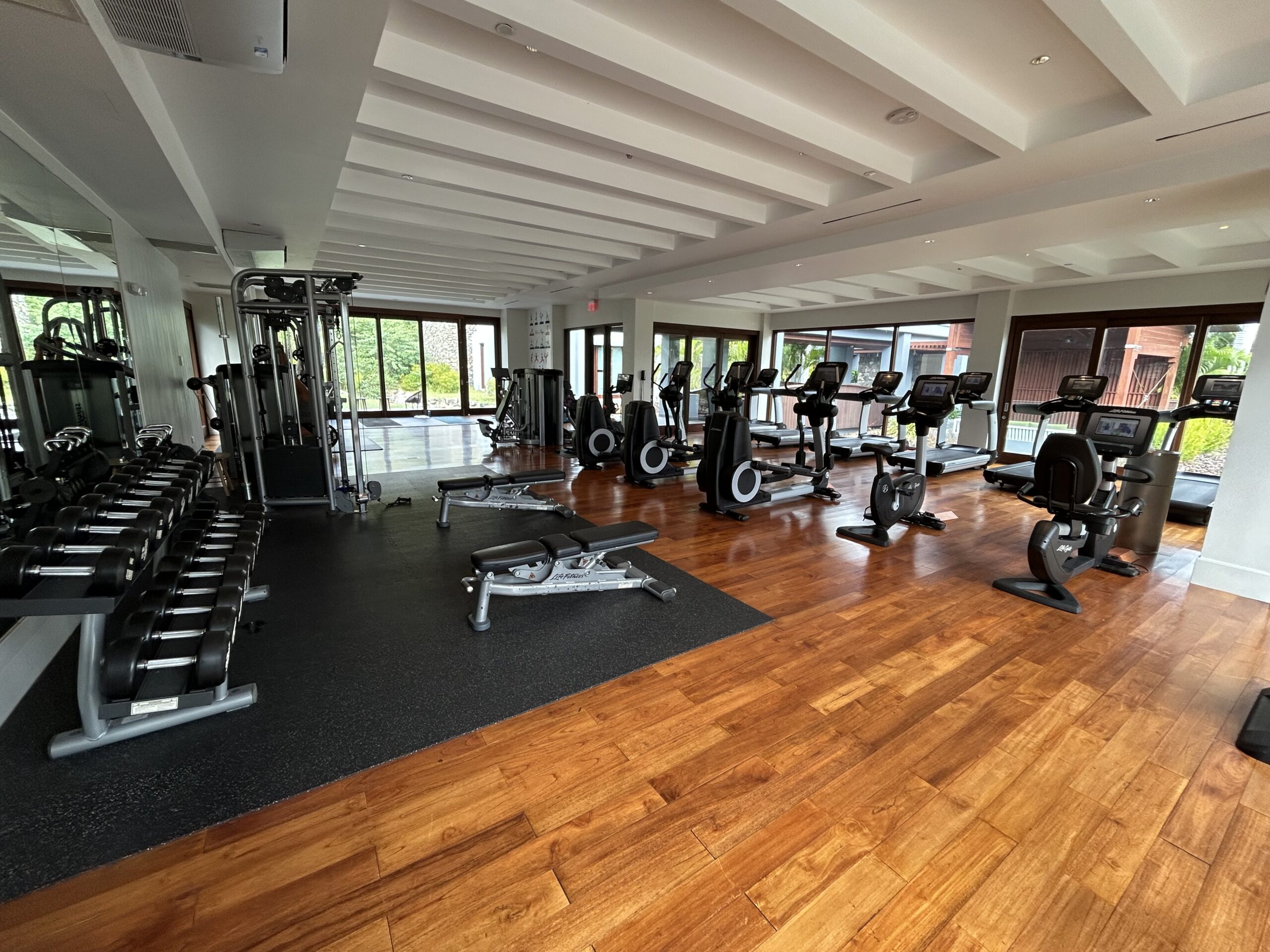 workout equipment in a hotel gym