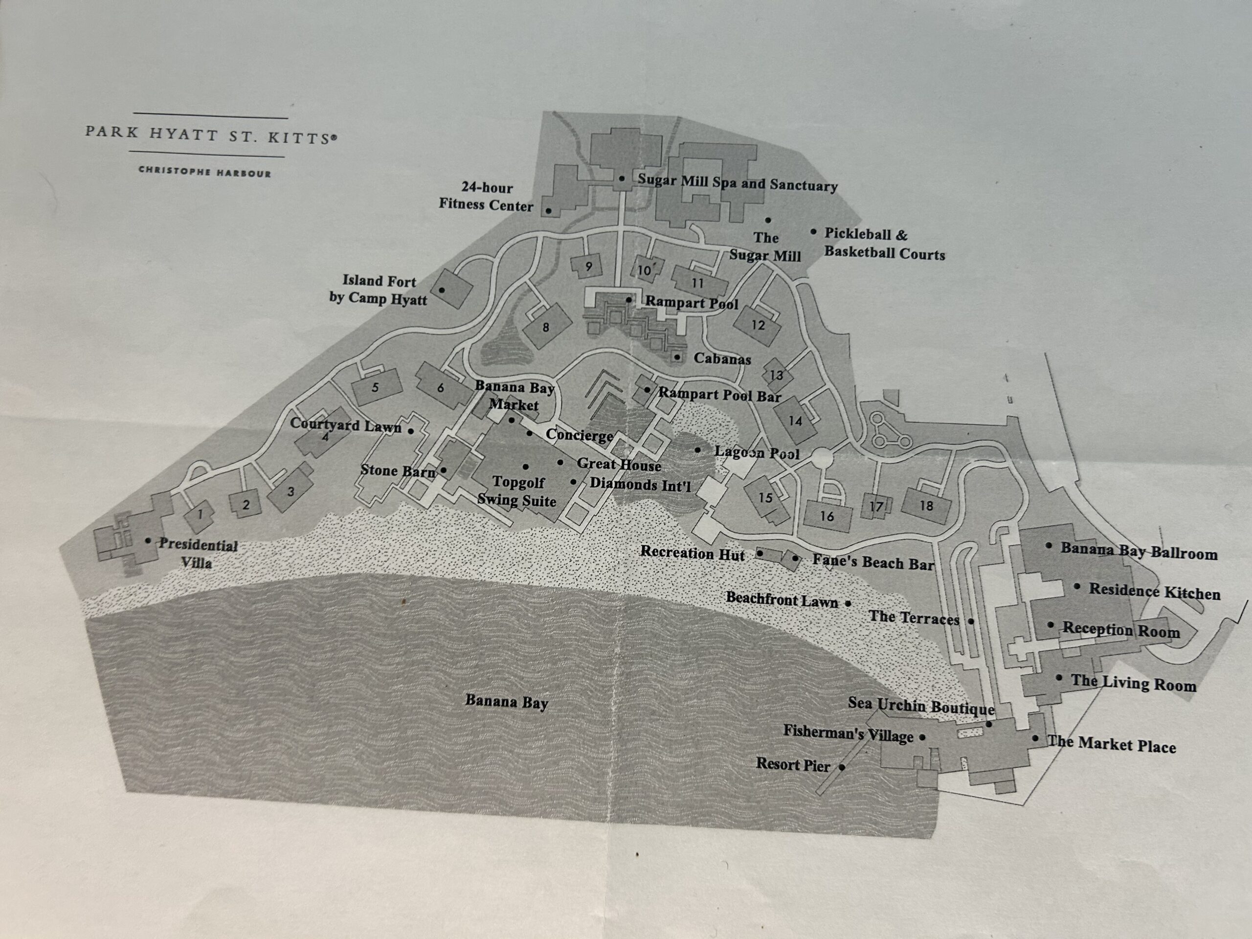 Property map of the park Hyatt St. Kitts