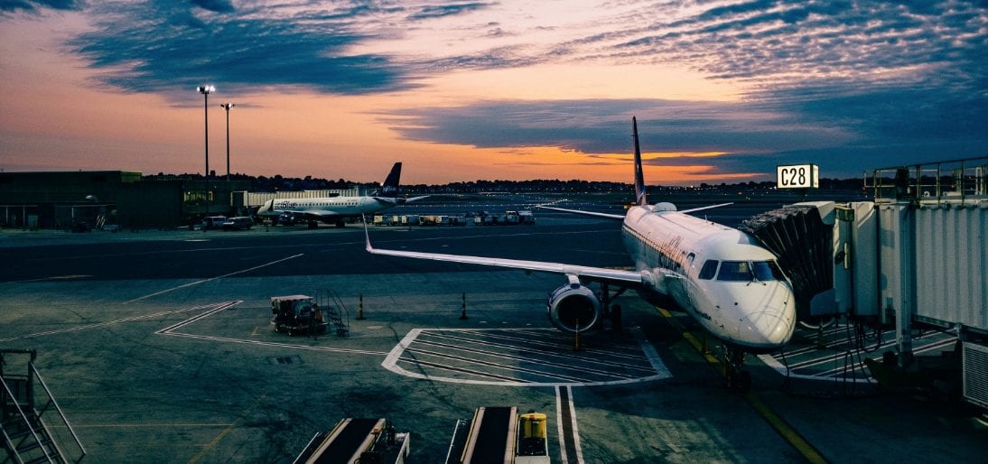 A JetBlue aircraft sitting at the gate